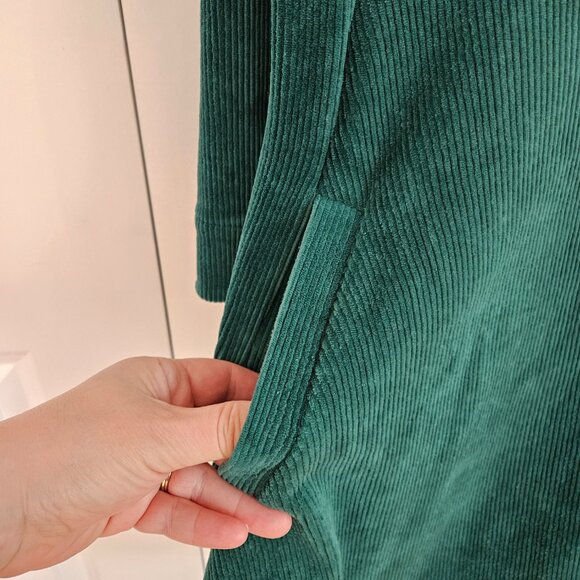ME+EM Corduroy Velour Green Long Sleeve Swing Dress Size 12 - Picture 9 of 12